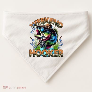 Cool Fishing Weekend Hooker USA-Made Doggie Bandana
