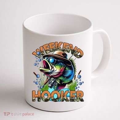 Cool Fishing Weekend Hooker Coffee Mug back