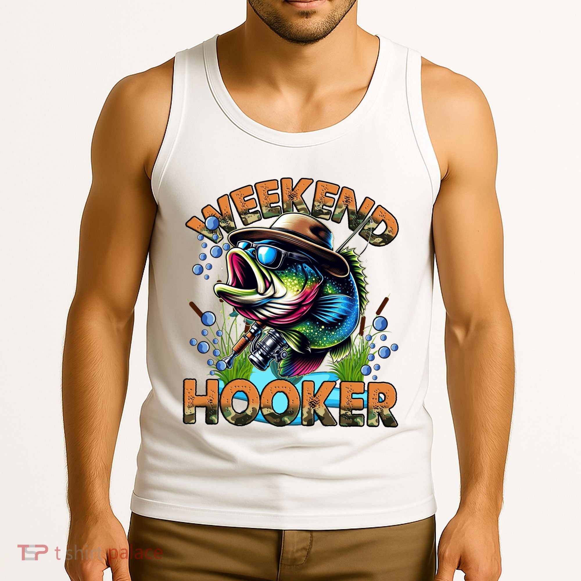 Cool Fishing Weekend Hooker Tank Top
