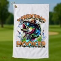 Cool Fishing Weekend Hooker Golf Towel thumb 1