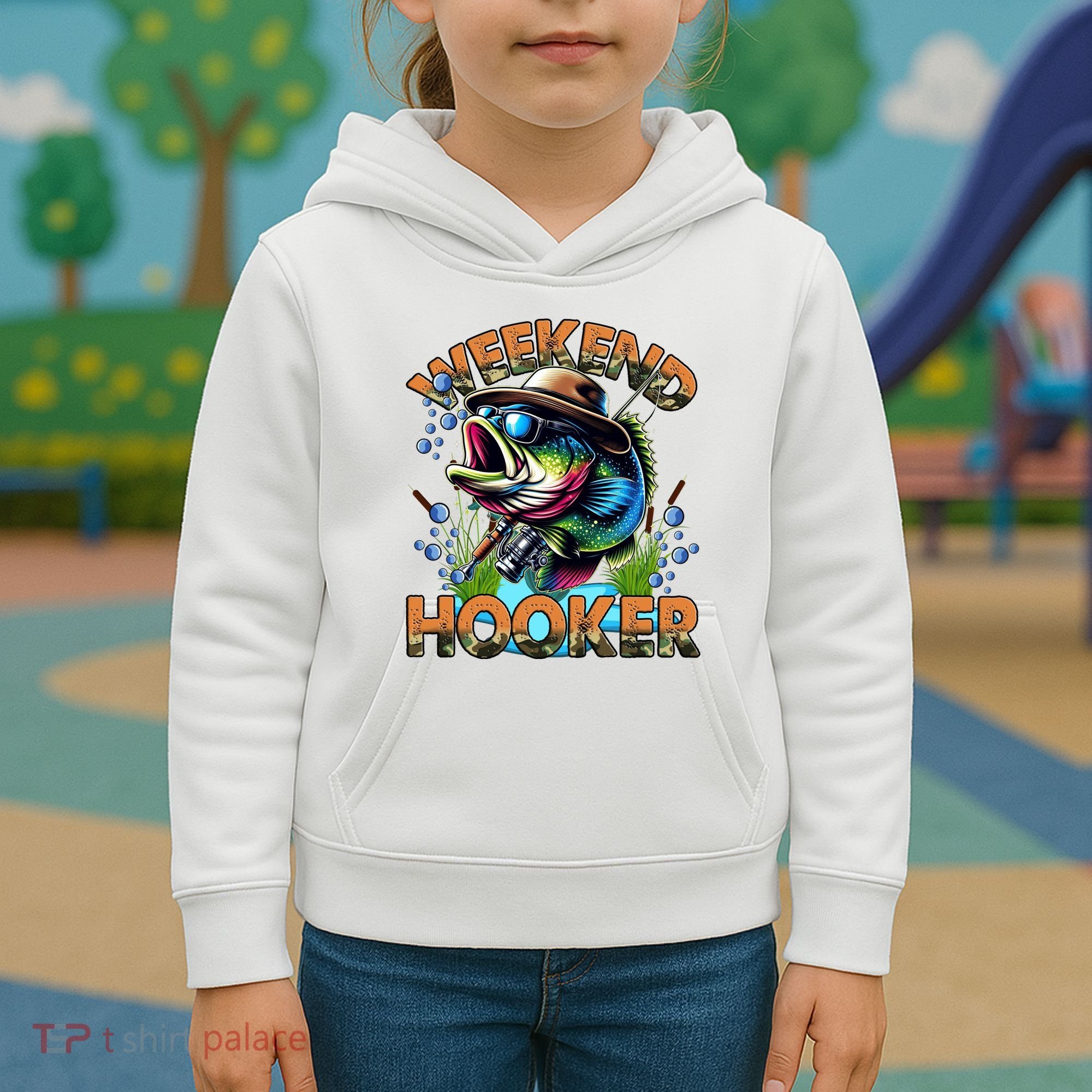 Cool Fishing Weekend Hooker Kids Hoodie