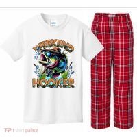 Cool Fishing Weekend Hooker Kids Plaid Pajama Set thumb 0