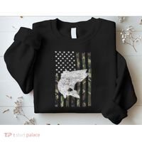 Camouflage Flag Walleye Fishing Angler Sweatshirt thumb 2