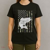 Camouflage Flag Walleye Fishing Angler T-Shirt thumb 4