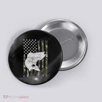 Camouflage Flag Walleye Fishing Angler Button thumb 0