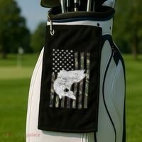 Camouflage Flag Walleye Fishing Angler Golf Towel thumb 2