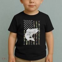Camouflage Flag Walleye Fishing Angler Toddler T-Shirt thumb 2