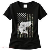 Camouflage Flag Walleye Fishing Angler Women's T-Shirt thumb 0
