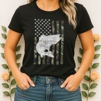 Camouflage Flag Walleye Fishing Angler Women's T-Shirt thumb 2