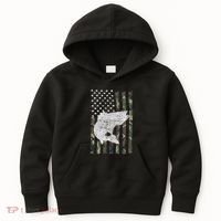 Camouflage Flag Walleye Fishing Angler Kids Hoodie thumb 0