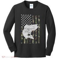 Camouflage Flag Walleye Fishing Angler Kids Long Sleeve Shirt thumb 0