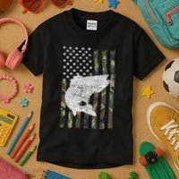 Camouflage Flag Walleye Fishing Angler Kids T-Shirt thumb 3