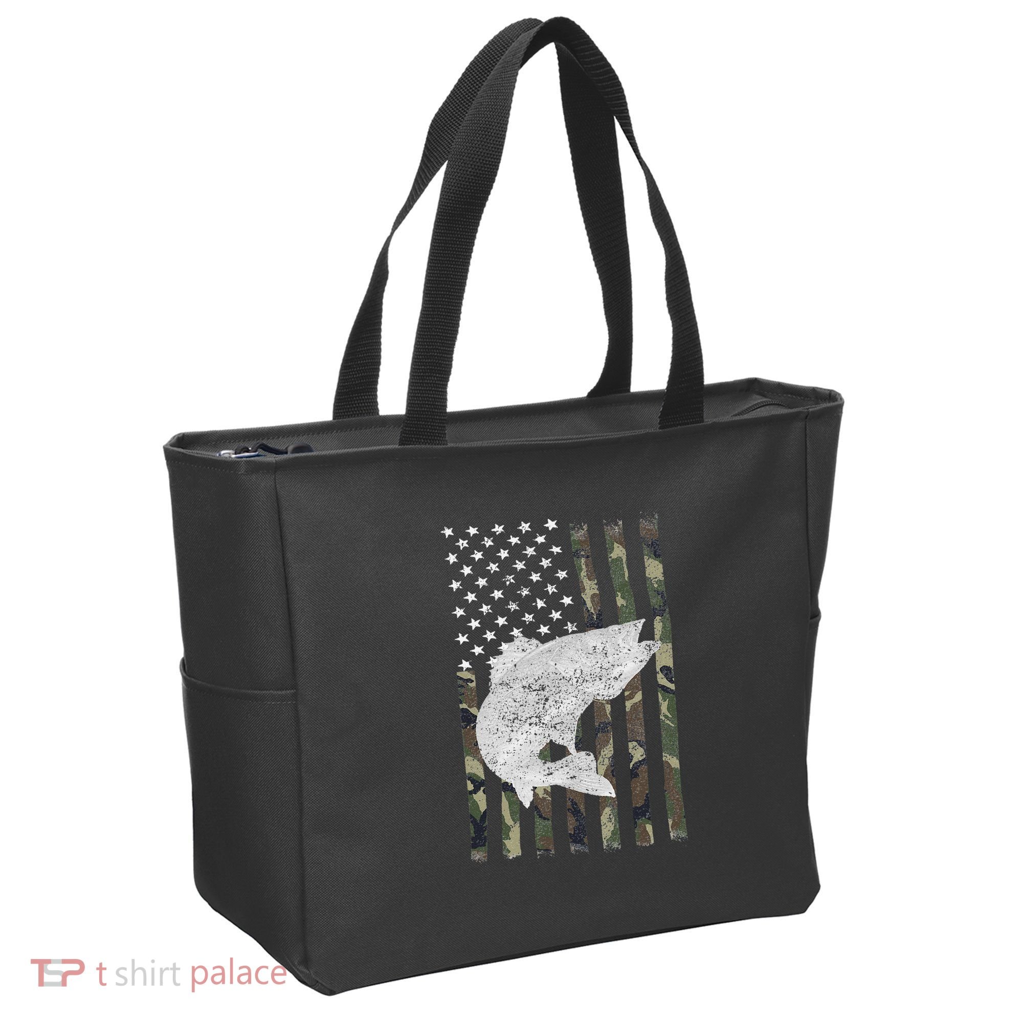 Camouflage Flag Walleye Fishing Angler Tote Bag