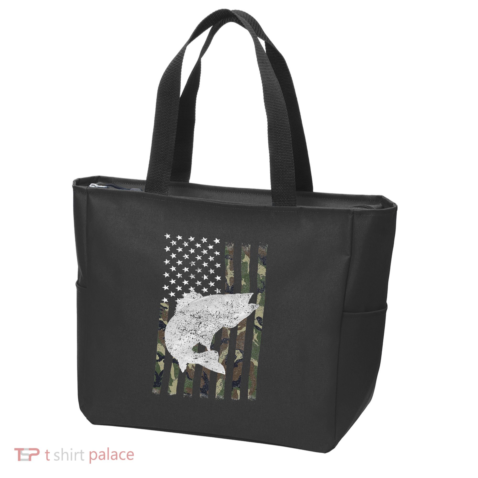 Camouflage Flag Walleye Fishing Angler Tote Bag