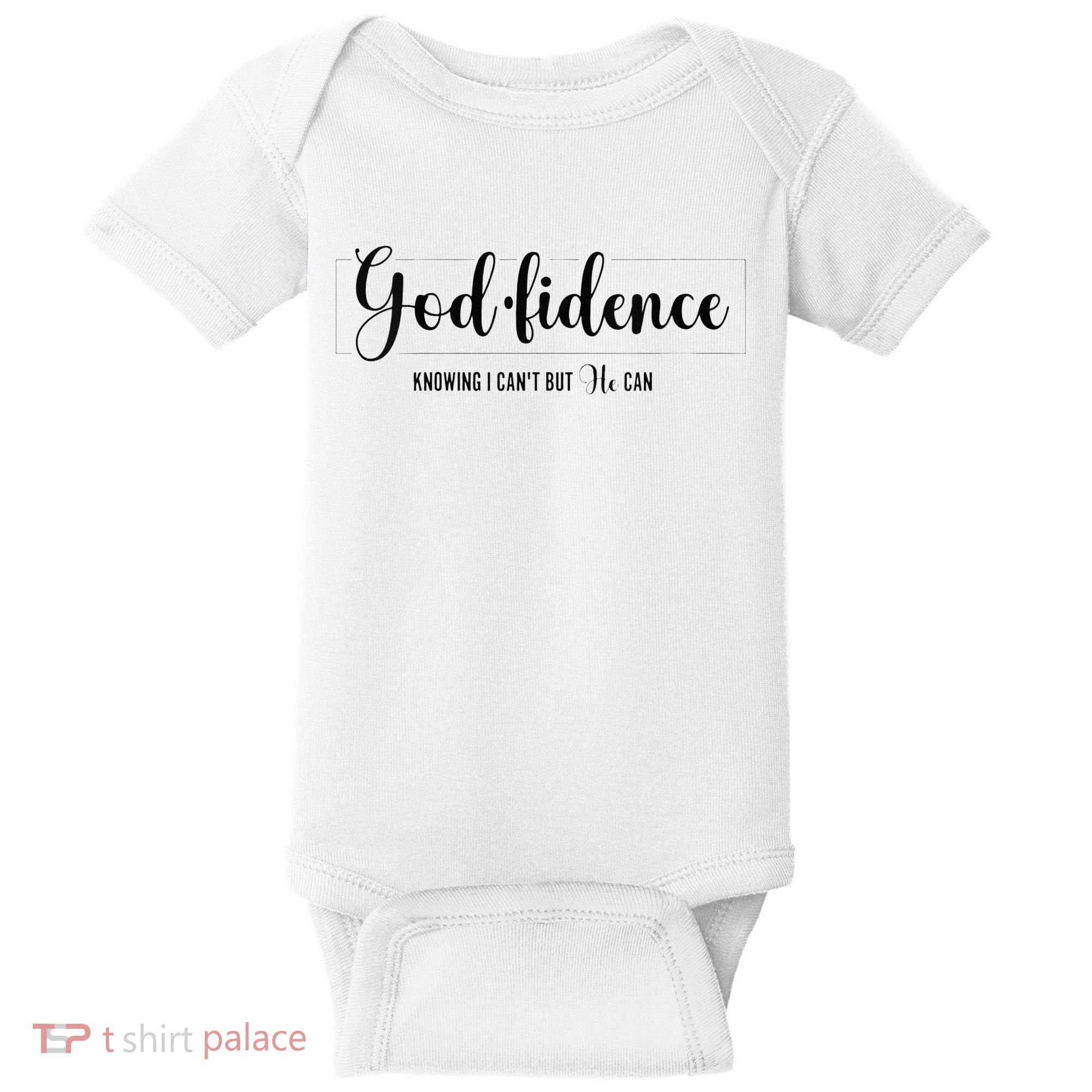 Christian For Women Godfidence Trust God Faith Gift Baby Bodysuit