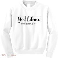 Christian For Women Godfidence Trust God Faith Gift Kids Sweatshirt thumb 0