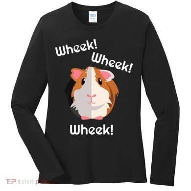 Cute Funny Wheek Guinea Pig Owner Cavy Lover Women's Long Sleeve Shirt