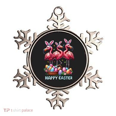 Cute Flamingo With Easter Bunny Egg Basket Happy Easter Ornament