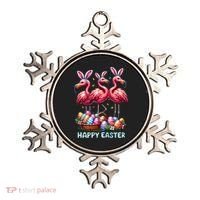 Cute Flamingo With Easter Bunny Egg Basket Happy Easter Ornament thumb 0