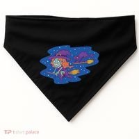 Cute Flying Witch USA-Made Doggie Bandana thumb 0