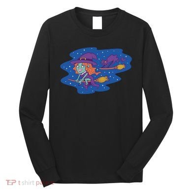 Cute Flying Witch Long Sleeve Shirt