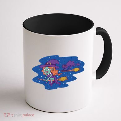 Cute Flying Witch Coffee Mug back