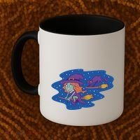 Cute Flying Witch Coffee Mug thumb 2