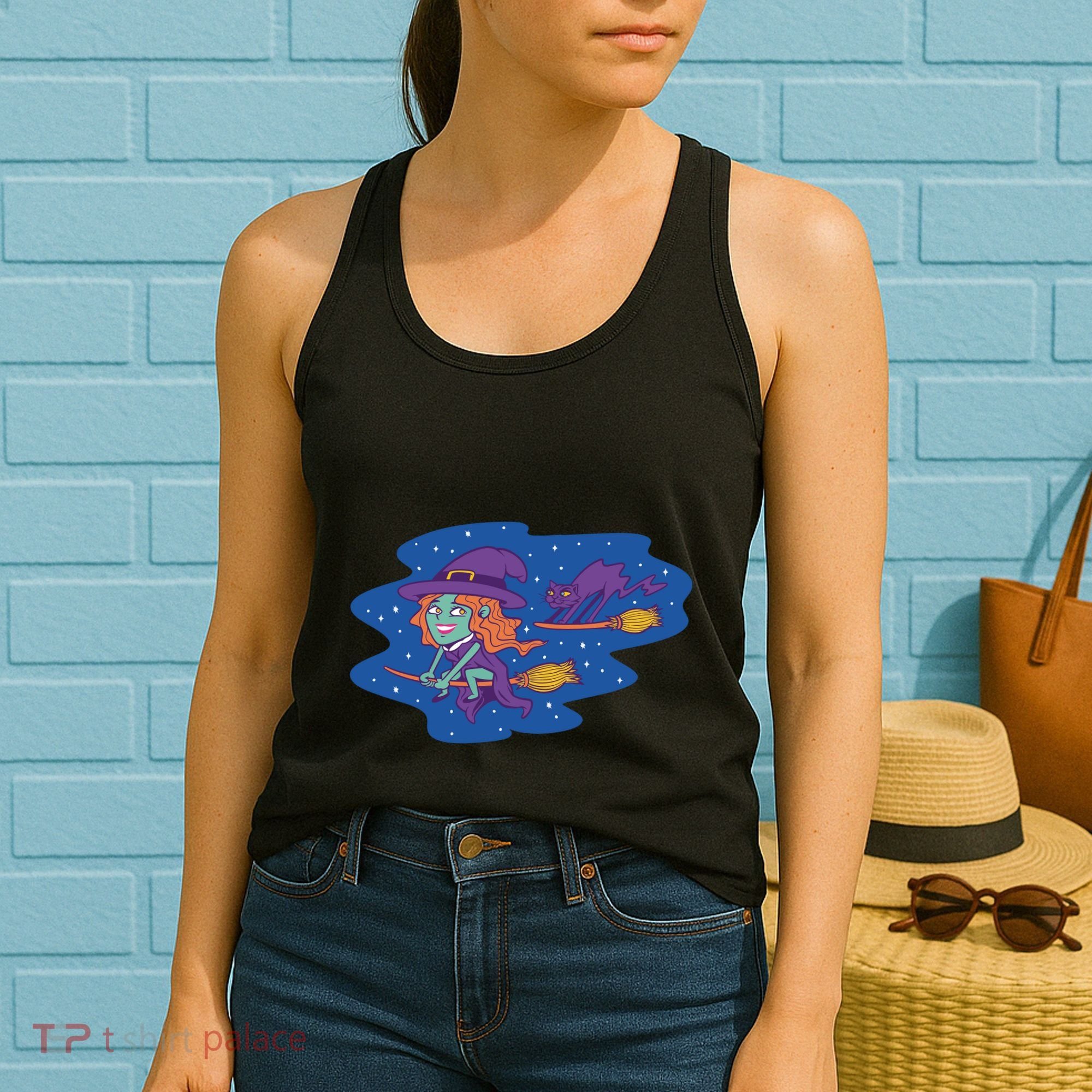 Cute Flying Witch Women's Tank Top