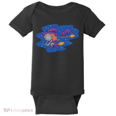 Cute Flying Witch Baby Bodysuit