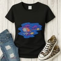 Cute Flying Witch Women's T-Shirt thumb 3