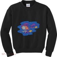 Cute Flying Witch Kids Sweatshirt thumb 0