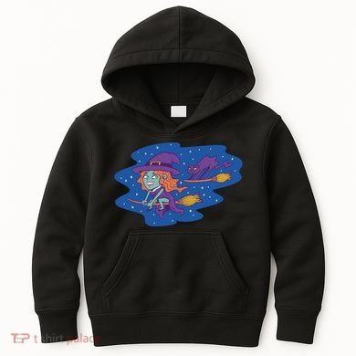 Cute Flying Witch Kids Hoodie