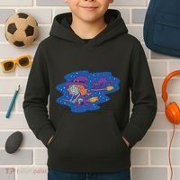 Cute Flying Witch Kids Hoodie thumb 2