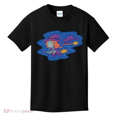 Cute Flying Witch Kids T-Shirt