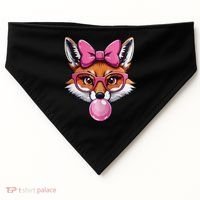 Cute Fox With Glasses And Blowing Gum Coquette Bow Women USA-Made Doggie Bandana thumb 0