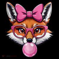 Cute Fox With Glasses And Blowing Gum Coquette Bow Women Coffee Mug thumb 5