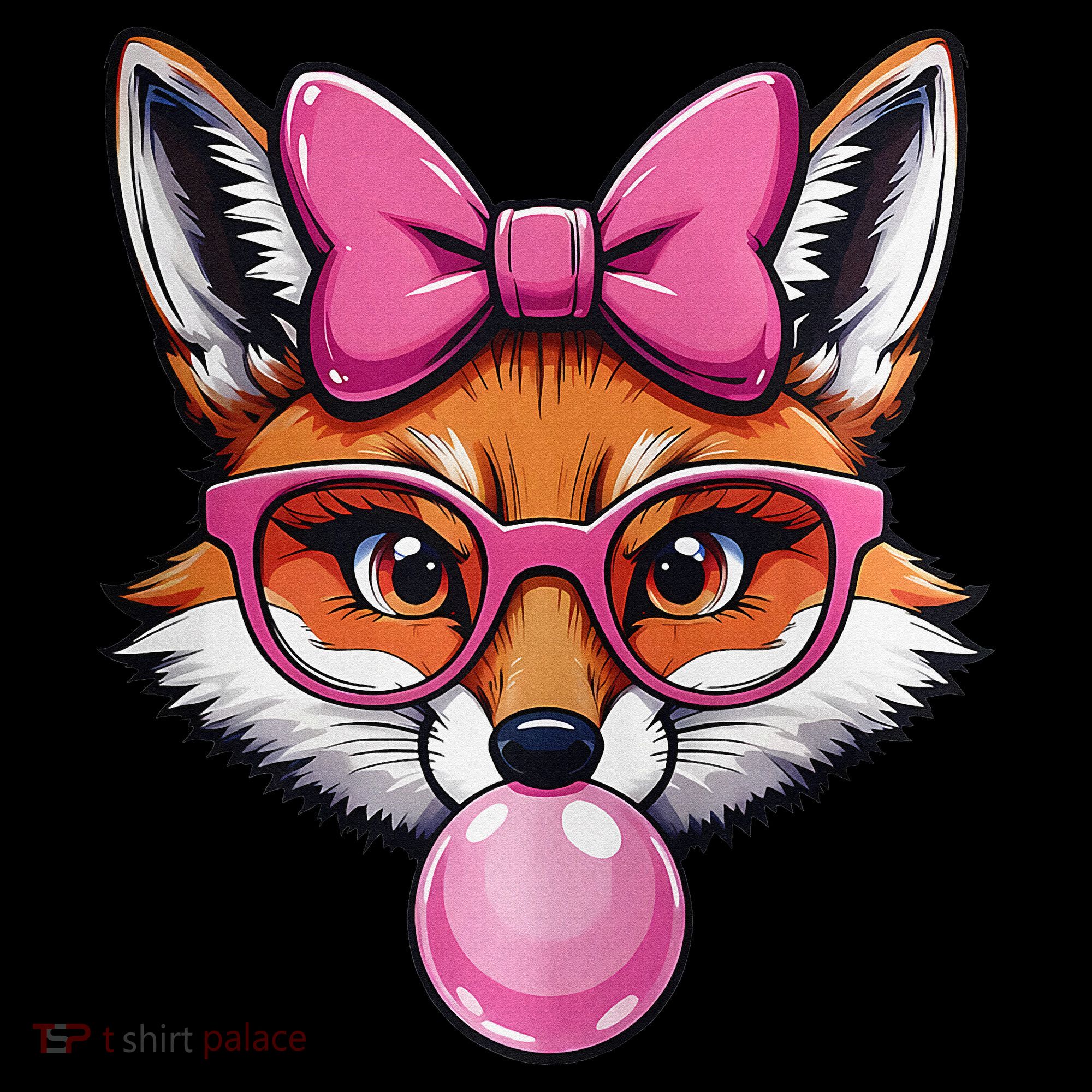 Cute Fox With Glasses And Blowing Gum Coquette Bow Women Coffee Mug