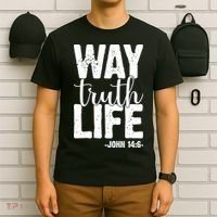 Christian Faith Way Truth Life Jesus Gift T-Shirt thumb 6