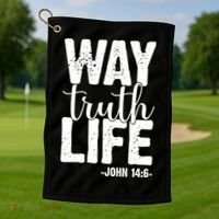 Christian Faith Way Truth Life Jesus Gift Golf Towel thumb 1