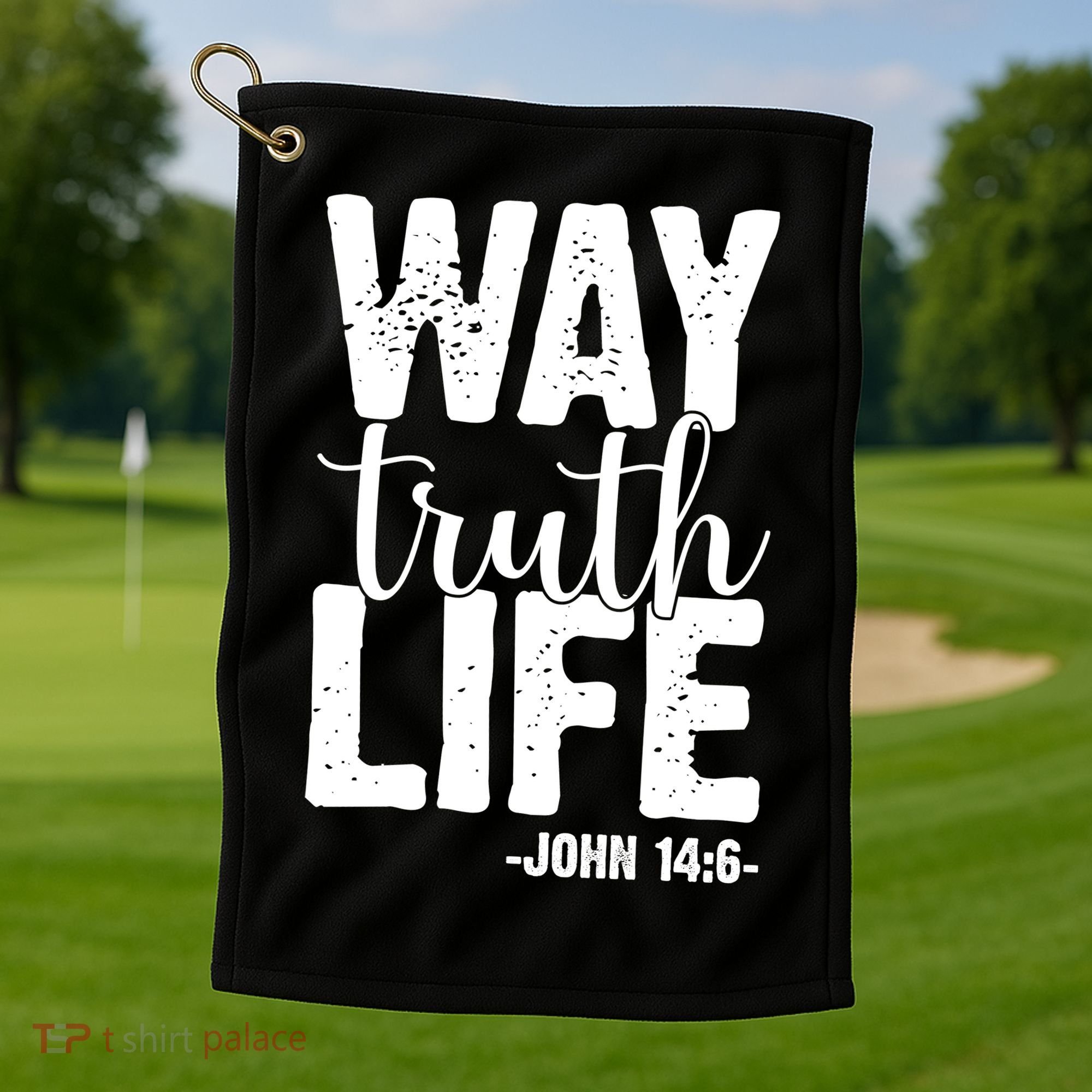 Christian Faith Way Truth Life Jesus Gift Golf Towel