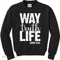 Christian Faith Way Truth Life Jesus Gift Kids Sweatshirt thumb 0