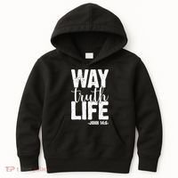 Christian Faith Way Truth Life Jesus Gift Kids Hoodie thumb 0