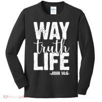 Christian Faith Way Truth Life Jesus Gift Kids Long Sleeve Shirt thumb 0