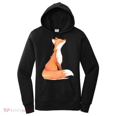 Cute Fox Watercolor | Funny Fox Lover Mammal Child Women's Hoodie