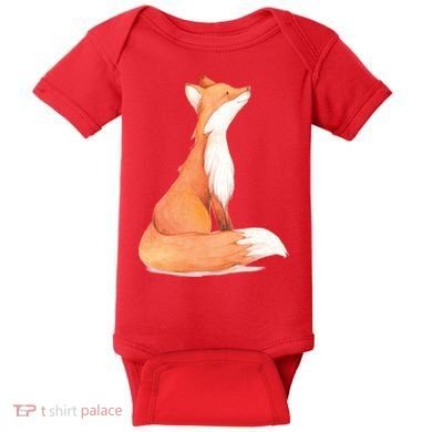 Cute Fox Watercolor | Funny Fox Lover Mammal Child Baby Bodysuit