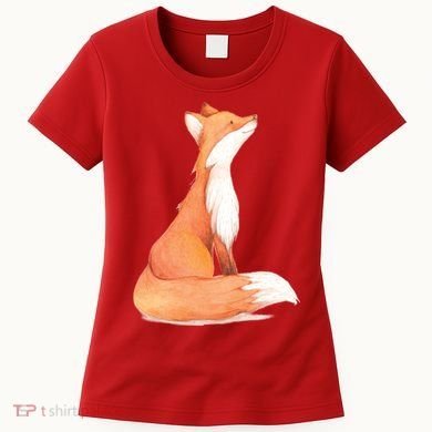 Cute Fox Watercolor | Funny Fox Lover Mammal Child Women's T-Shirt