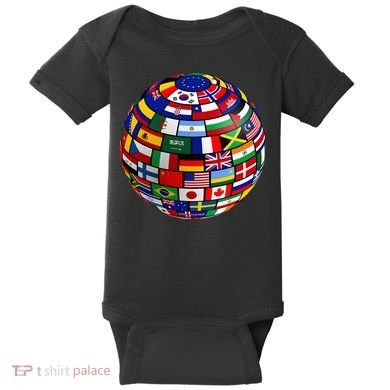 Countries Flags  World Maps  World Maps . Baby Bodysuit