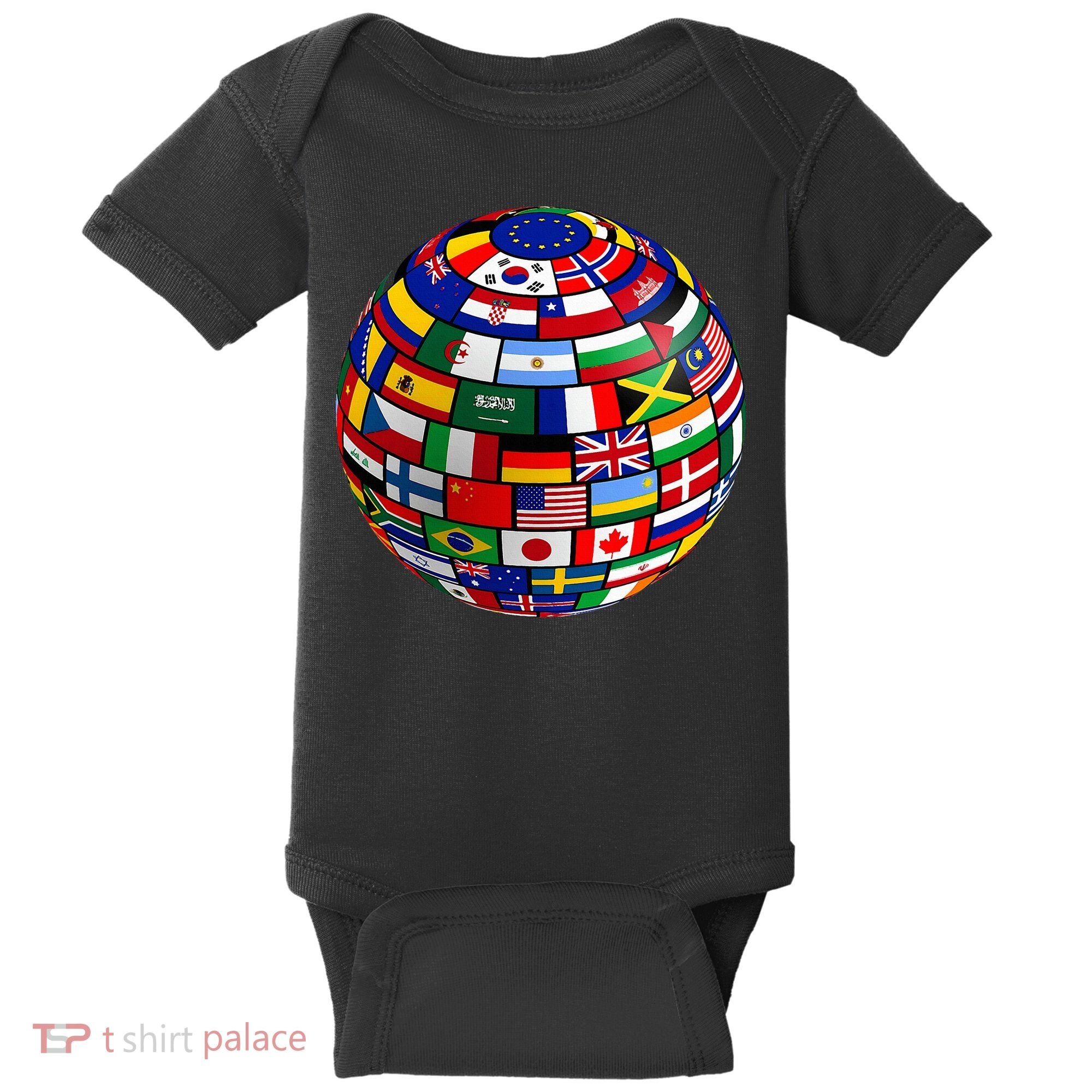 Countries Flags  World Maps  World Maps . Baby Bodysuit