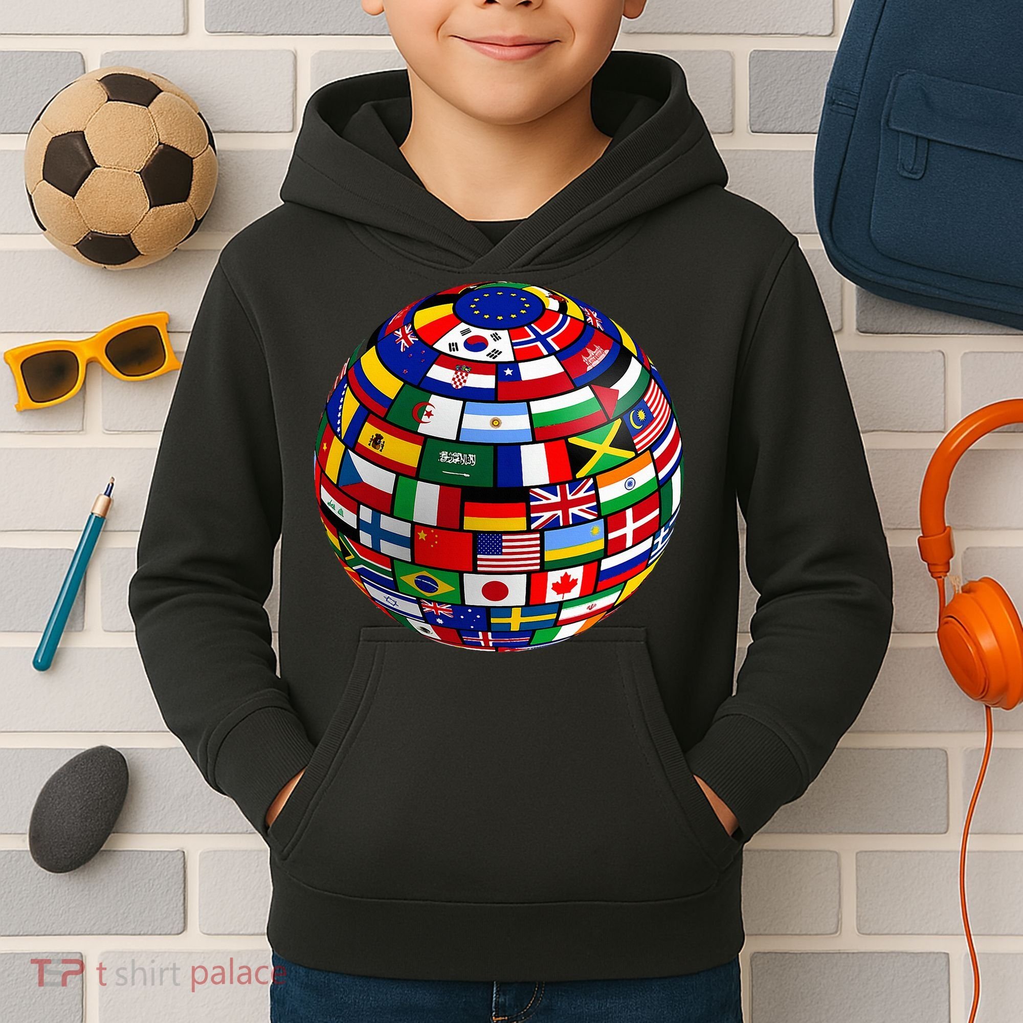 Countries Flags  World Maps  World Maps . Kids Hoodie
