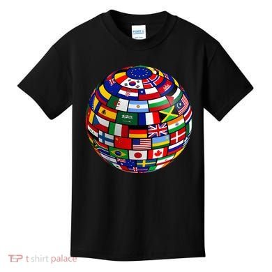 Countries Flags  World Maps  World Maps . Kids T-Shirt